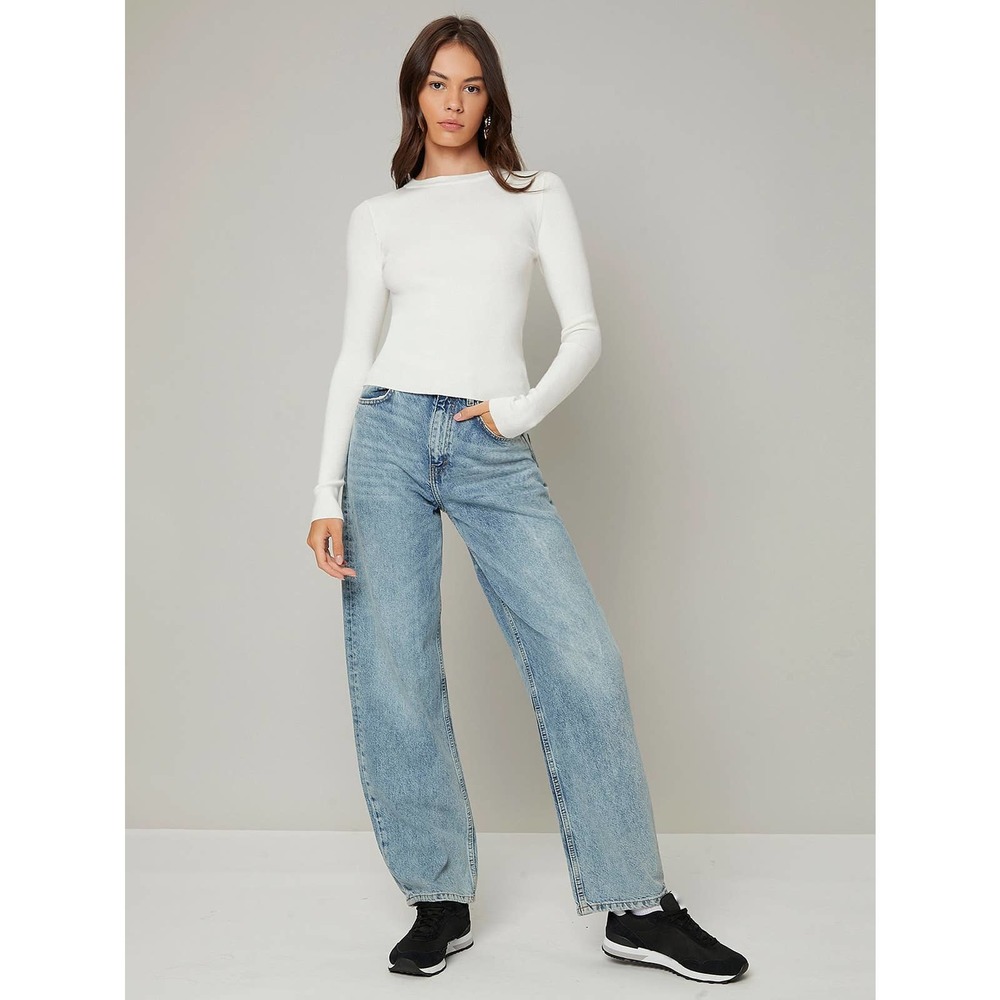 Solid Slim Sweater fitted minimalist grey beige - Picture 9 of 12